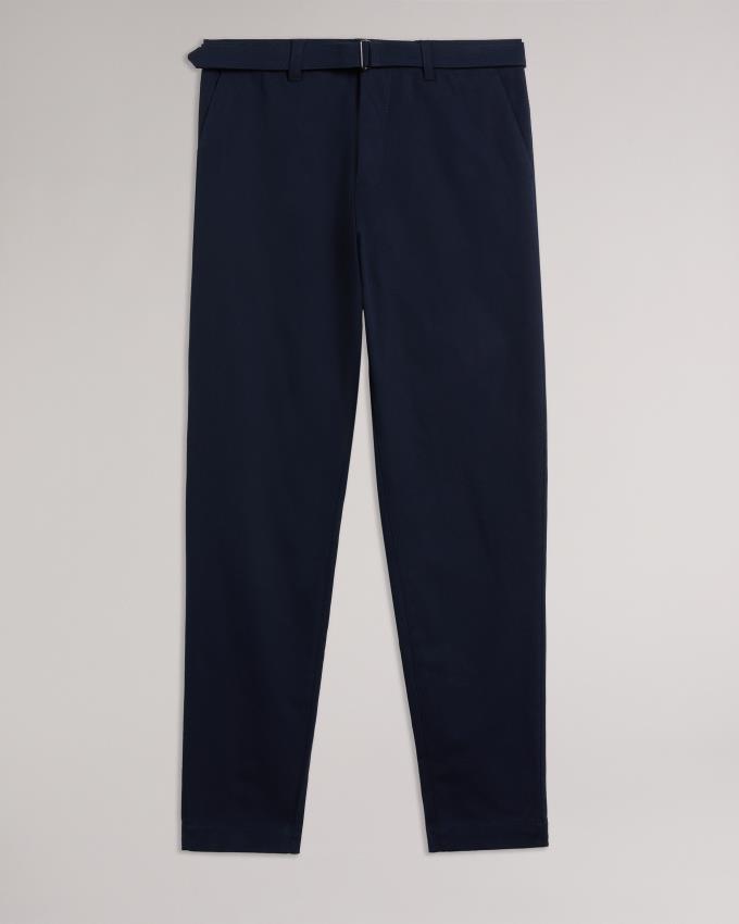 Pantalon Ted Baker Belted Straight Leg Bleu Marine Homme | MGP-53803469